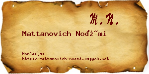 Mattanovich Noémi névjegykártya